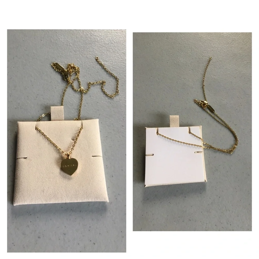 NOMINAL LETTER  HEART CHARM 18K GOLD NECKLACE NWOT NO BOX NO DUST BAG - Picture 15 of 15